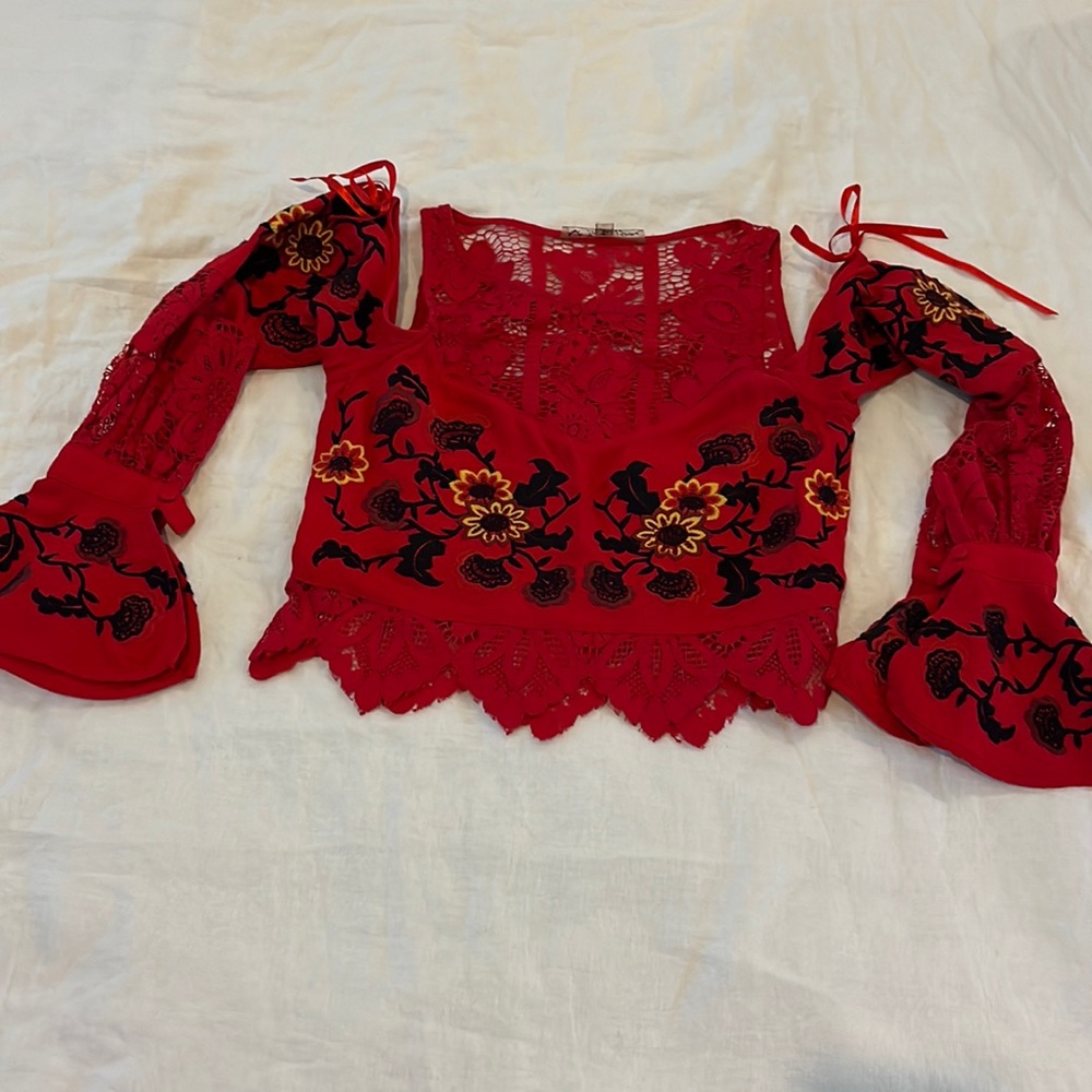 For Love & Lemons embroidered blouse